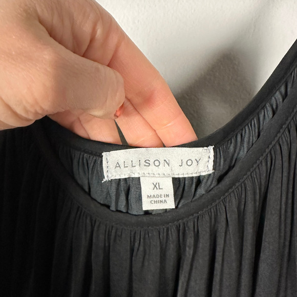 Allison Joy Black Flowy Adjustable Strap Scoop Neck Sleeveless Blouse Women's XL - Picture 4 of 7
